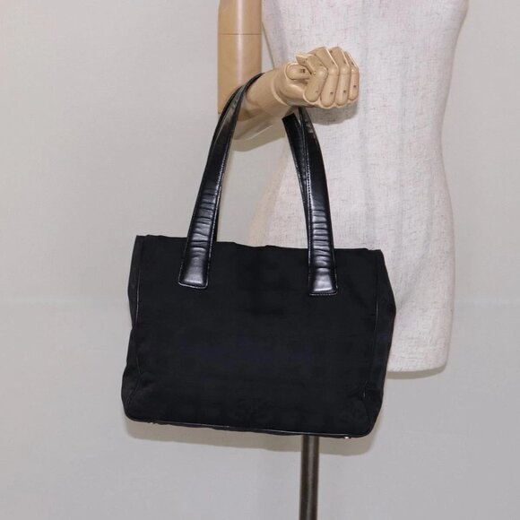 CHANEL New Travel Line Hand Bag Nylon Black CC Auth - Picture 1 of 16